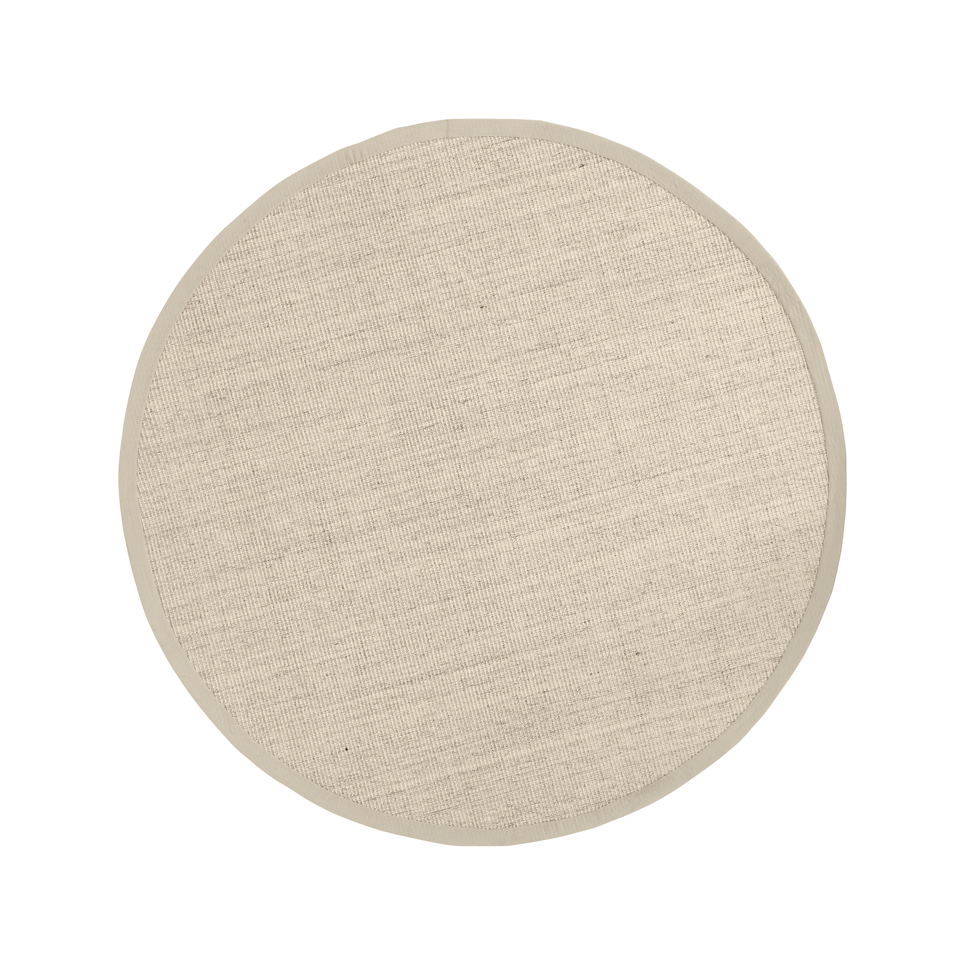 Round Sand Color Rug Sand-colored round rug Jenny with beige border, made of sisal - Dixie