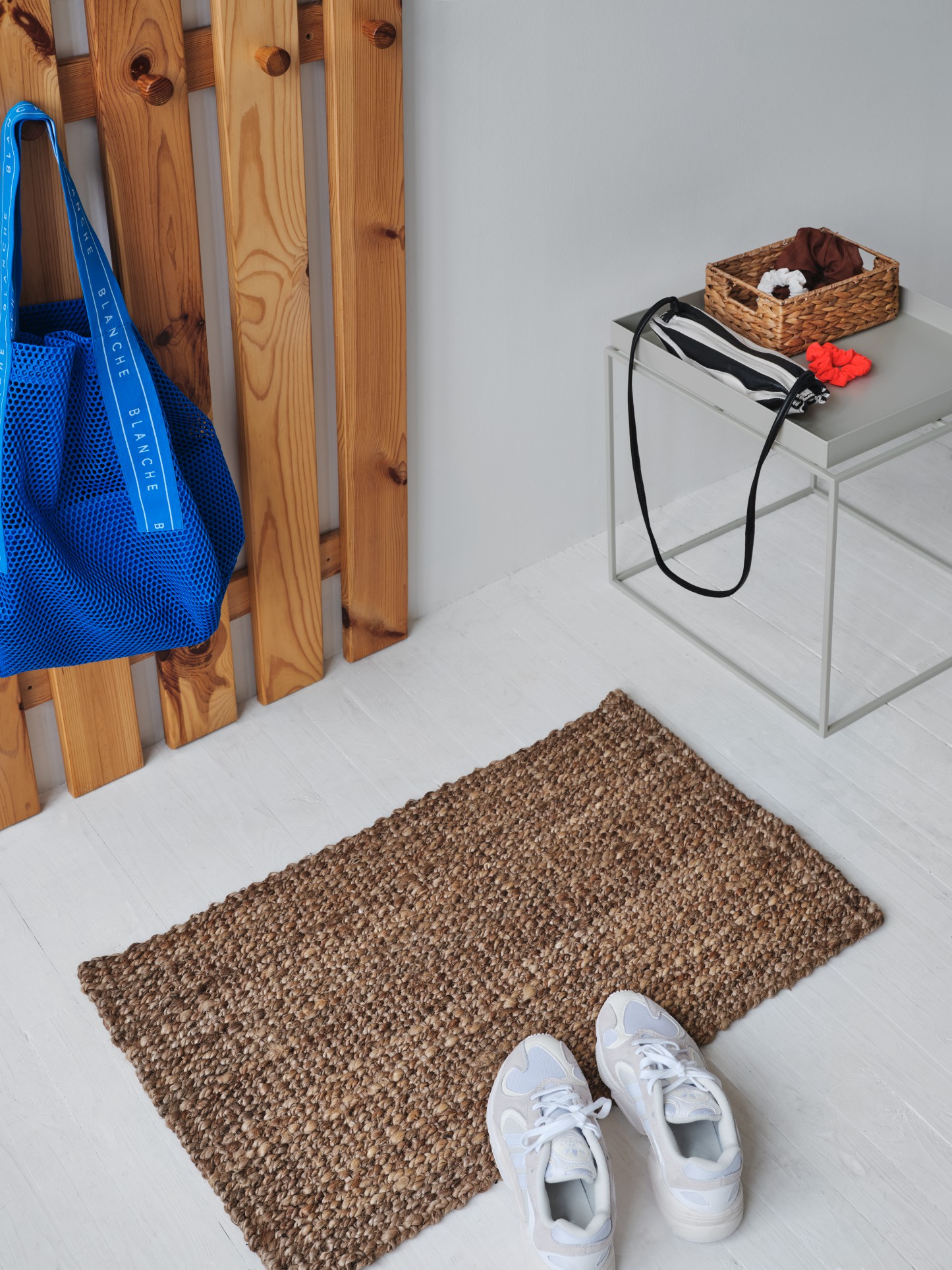 stor matta för vardagsrummet i sisal ljus färg 