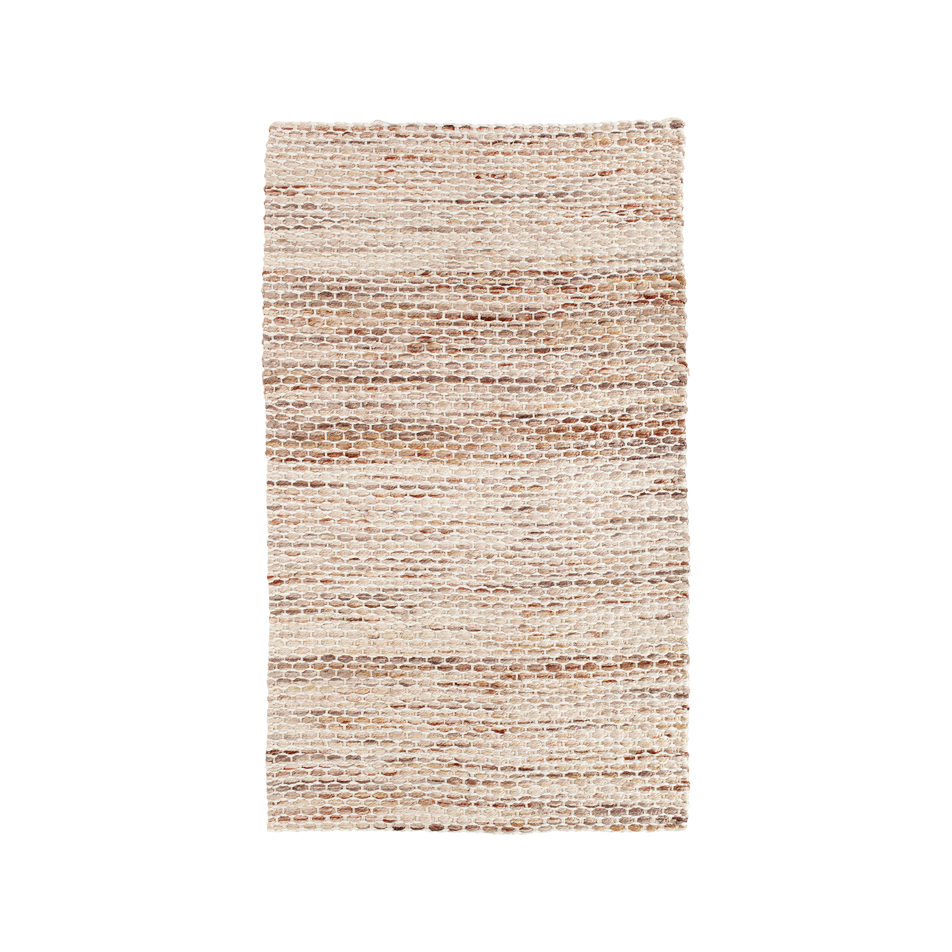 Brown and white dyed Art rug, made of jute