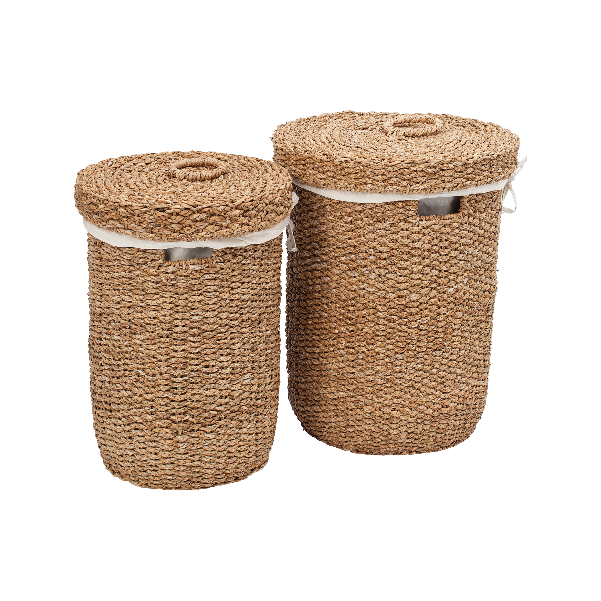 Round laundry basket S/2 Esther, made of seagrass