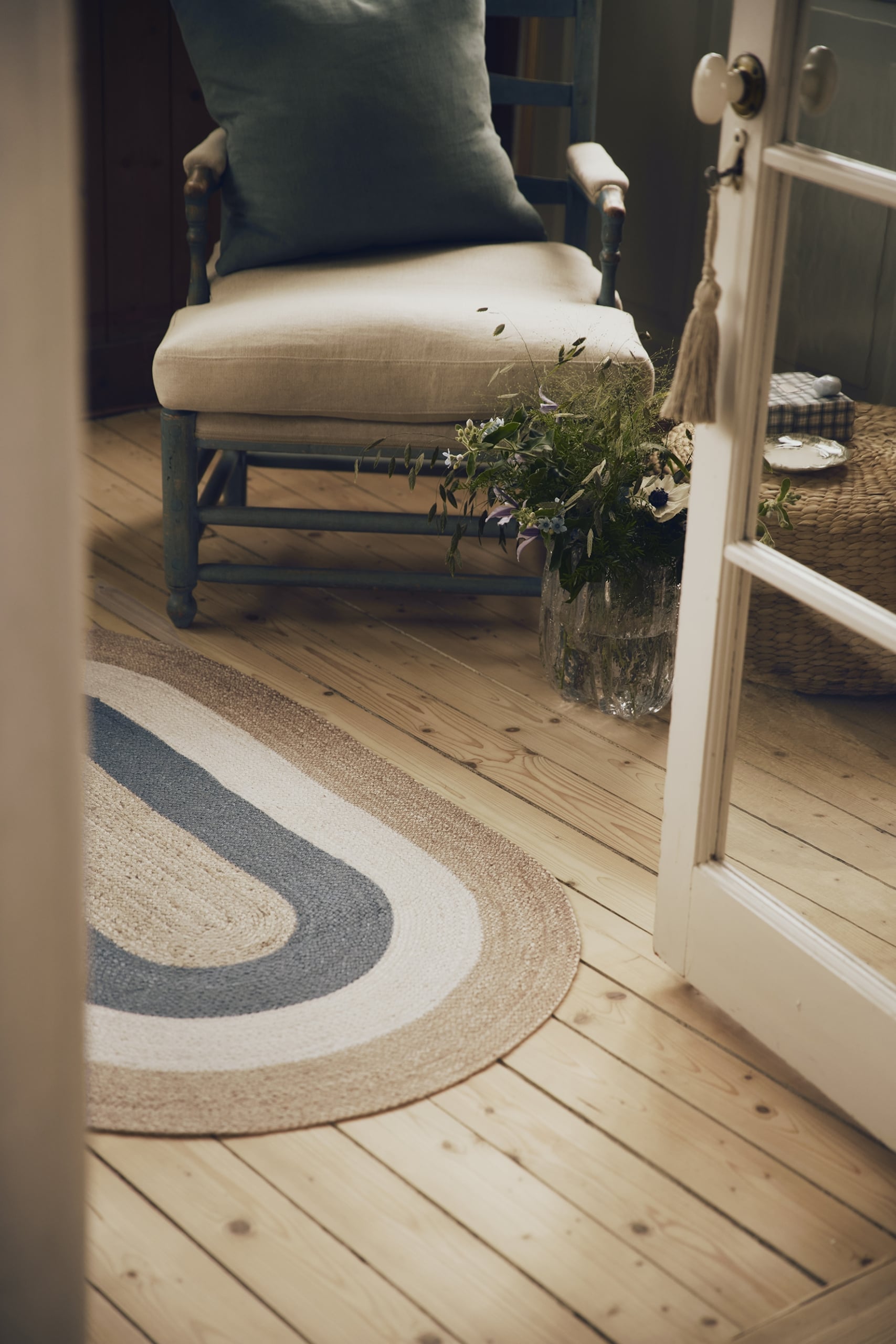 Rug Elin oval horizon blue 92x150cm