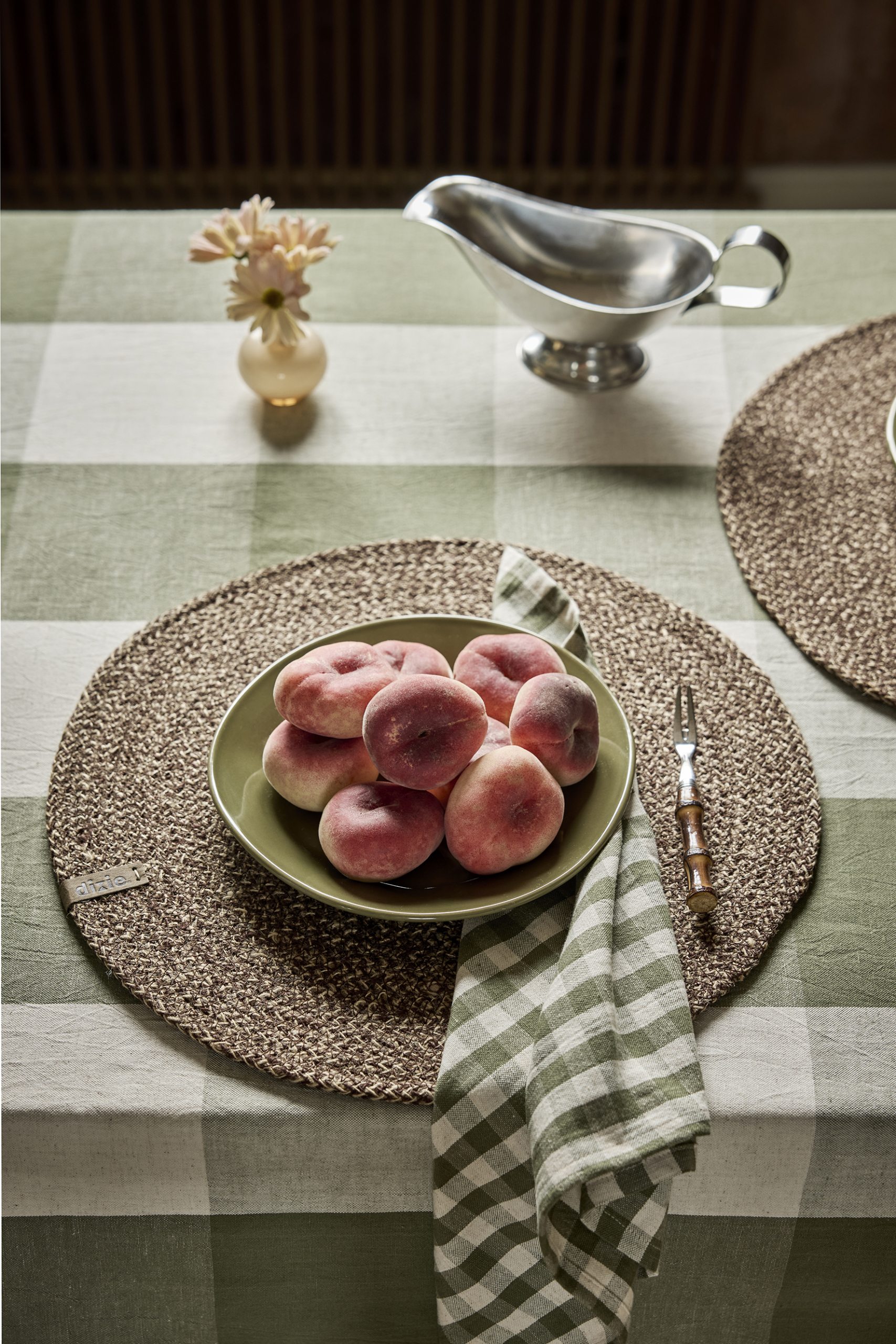Placemat Ella brown/natural d.38cm
