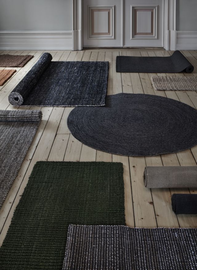 Rug Ella black/natural d125cm