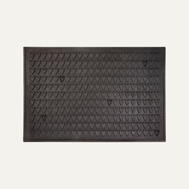 Doormat Black Heart 60x90cm