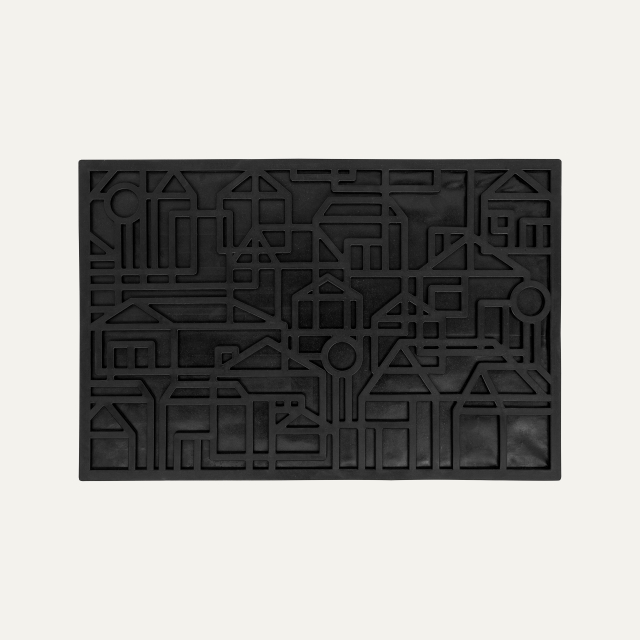 Doormat Black City 60x90cm