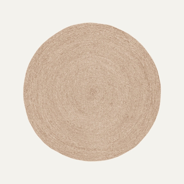 Vit/natur rund matta av jute Ella d125cm