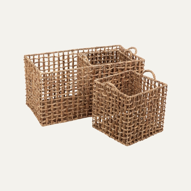 Basket open twist Lily natural S/3