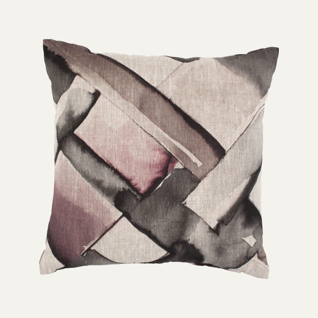 Cushion cover Fläta grey/brown