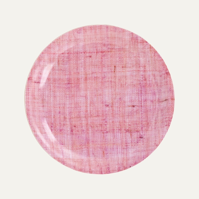 Light purple coaster with linen pattern, made of birch veneer 