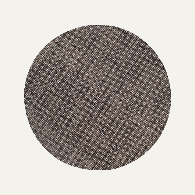 Dark brown round synthetic placemat Sture