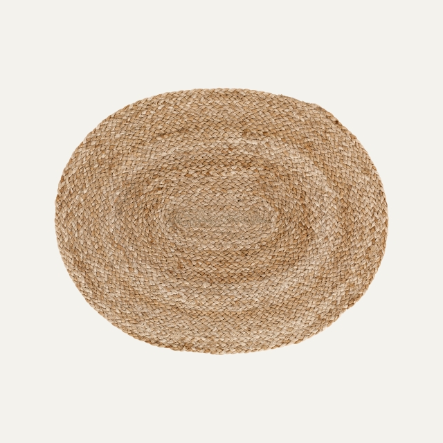 Uncolored natural oval placemat Elin, made of jute