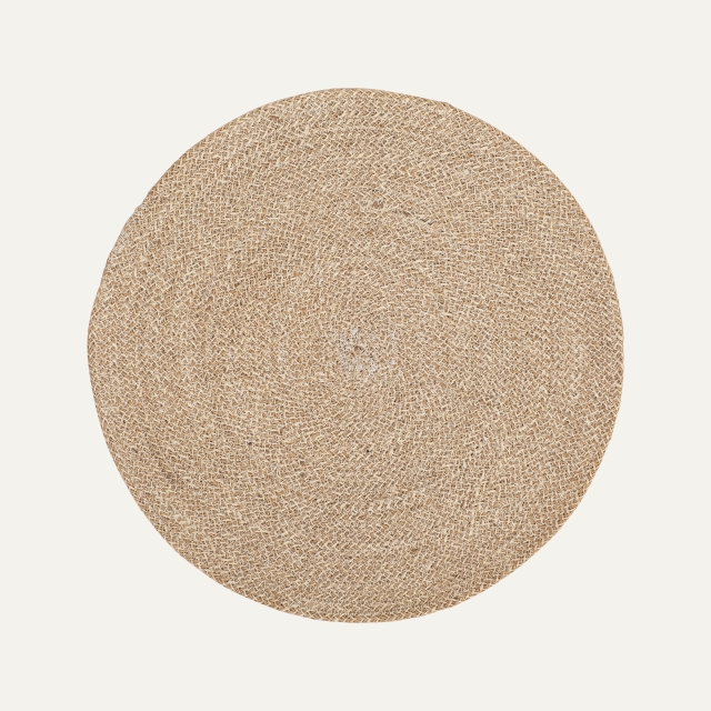 White/natural round placemat Ella, made of jute