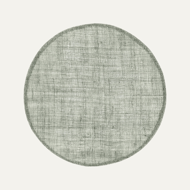 Grey round linen placemat Linnea 