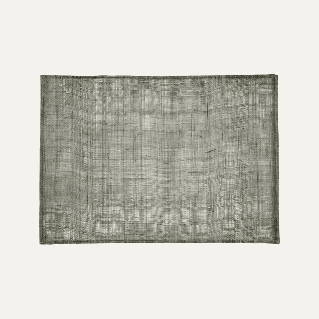 Dark grey rectangular linen placemat Linnea