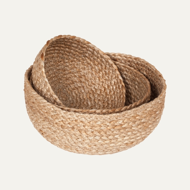 Bread basket S/3 Elin, made of jute