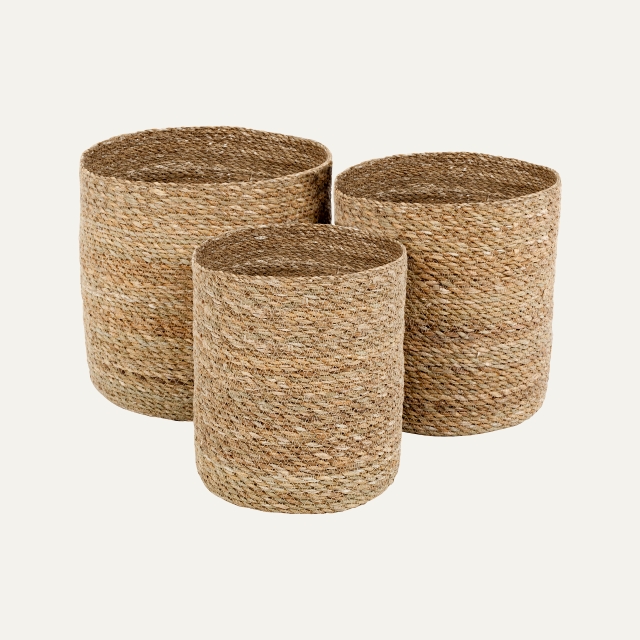 Small round basket of seagrass Emil S/3