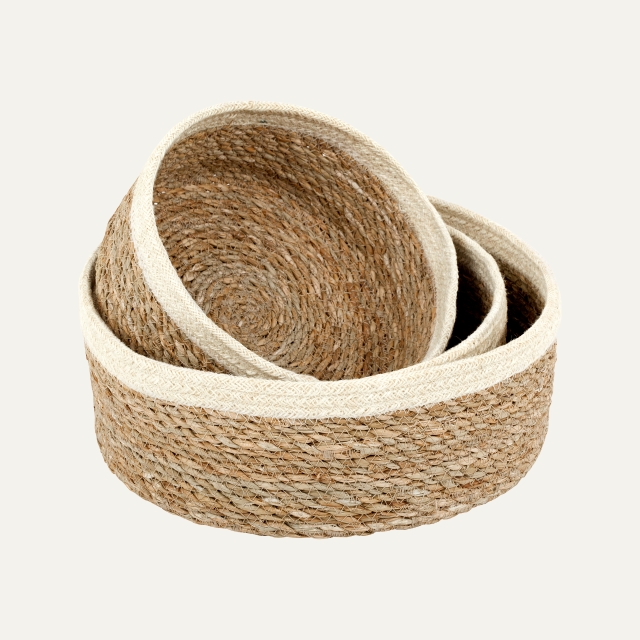 Bread basket in seagrass with white edge of jute Emil S / 3