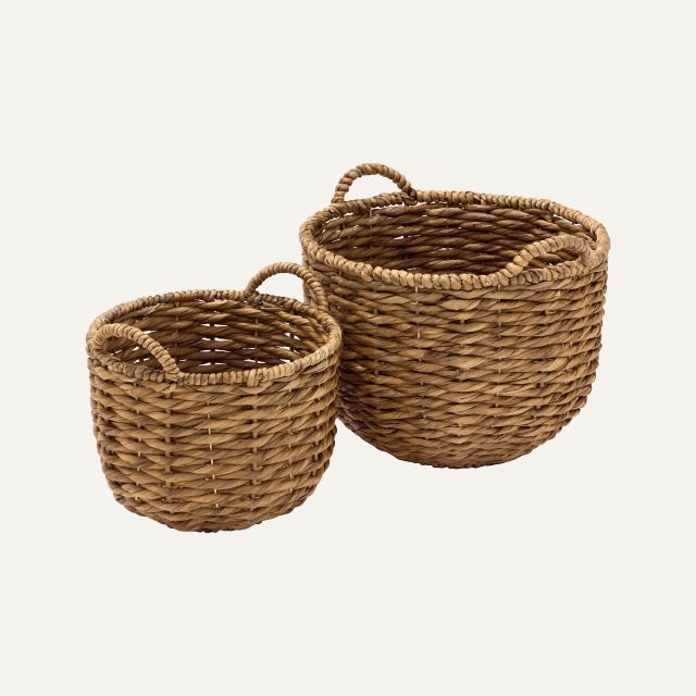 Round basket set of 2 Lily, in twisted water hyacinth