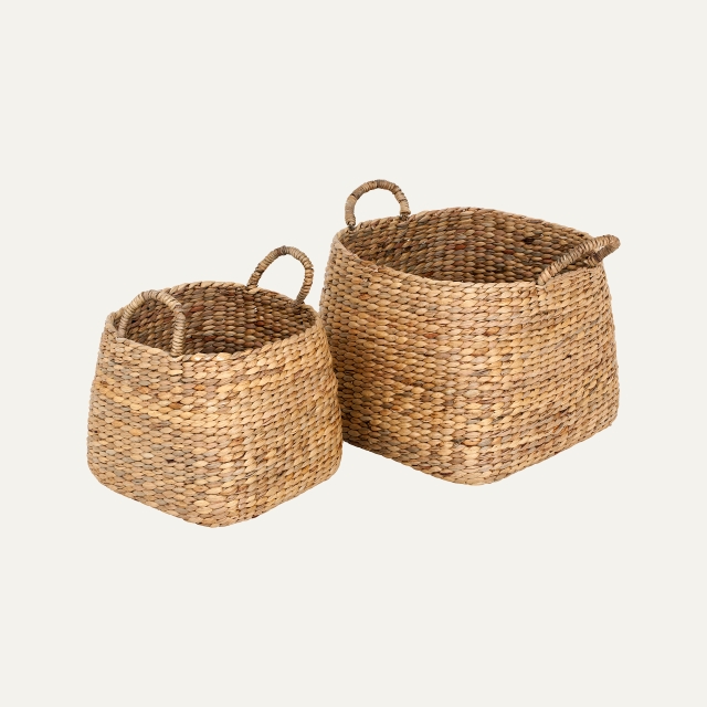 Basket square frameless Lily natural S/2