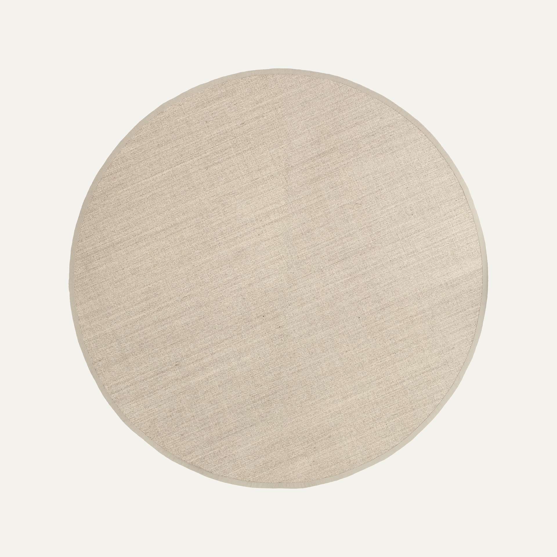 Round Sand Color Rug Sand-colored round rug Jenny with beige border, made of sisal - Dixie