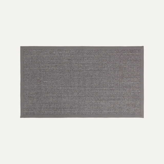 Grey mixed long doormat Jenny with grey border, made of sisal