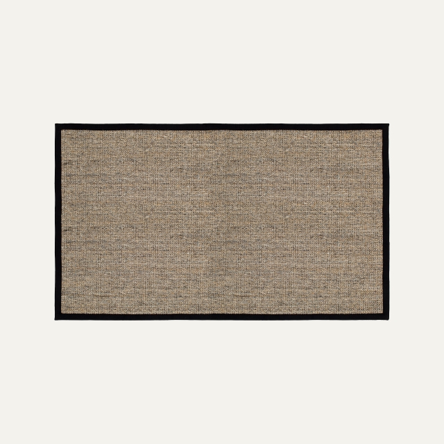 Natural melange long doormat Jenny with black border, made of sisal