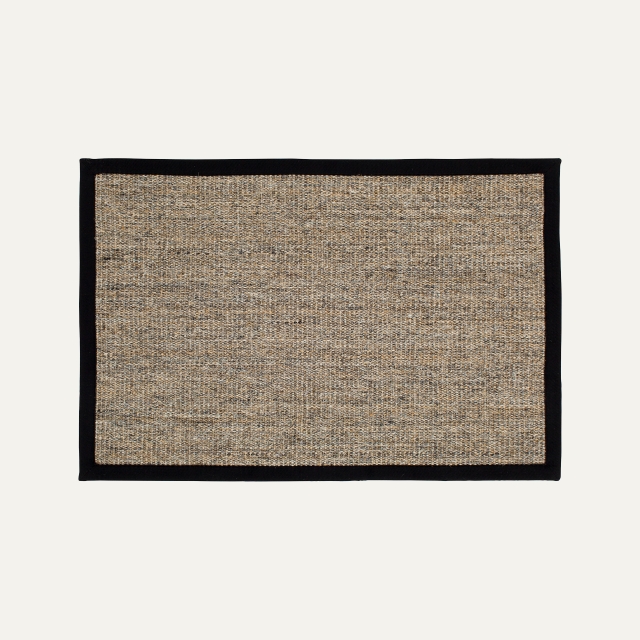 Natural melange doormat Jenny with black border, made of sisal