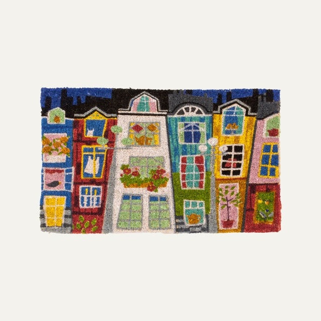 Doormat Night in Paris, made of coir