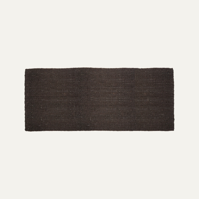 Black long rug Julia of jute