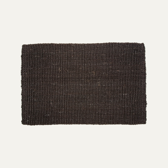 Black long doormat Julia of jute