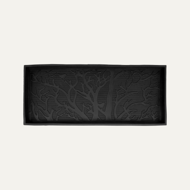 Doormat with rubber edge Black Tree