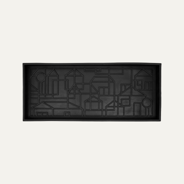 Doormat with rubber edge Black City