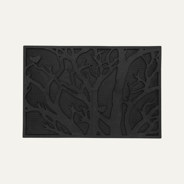 Rubber doormat Black Tree