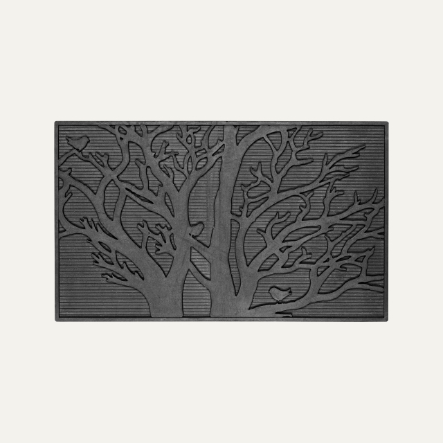 Rubber doormat Black Tree