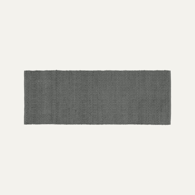 Dark grey long rug Diamond, made of jute