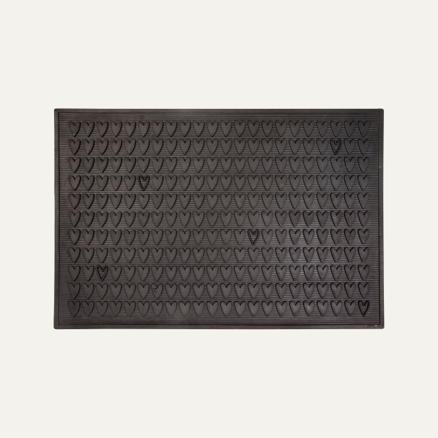 Rubber doormat Black Heart