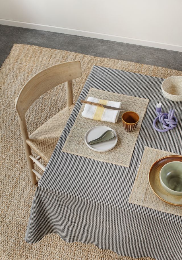 Undyed natural large rug Freja, made of jute