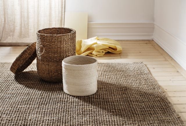 White large round basket S/2 Elin, made of jute