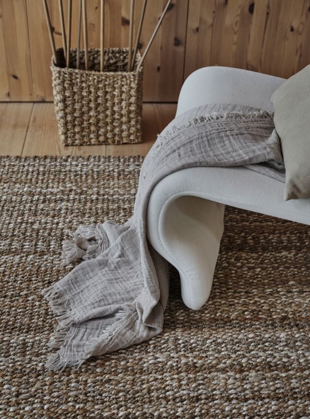 Natural melange large rug Fanny, made of jute