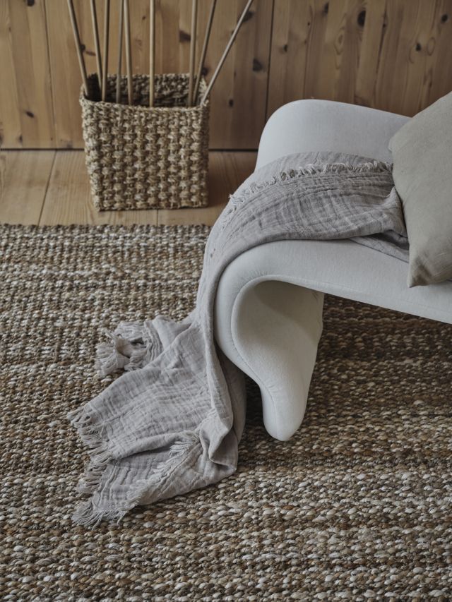 Natural melange large rug Fanny, made of jute