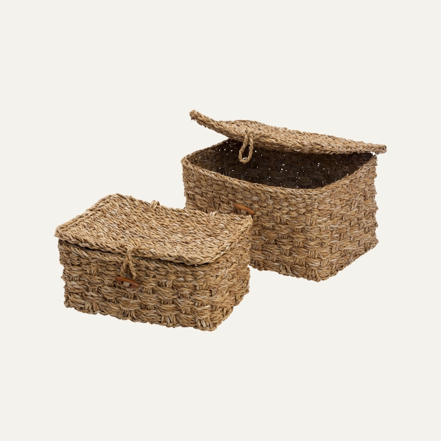 Segrass box with lid made from seagrass