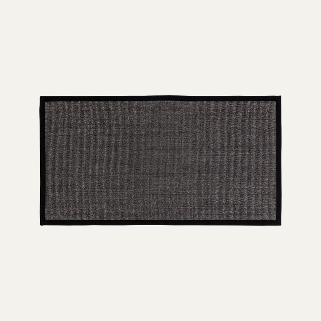 Black large doormat Jenny with black border, made of sisal