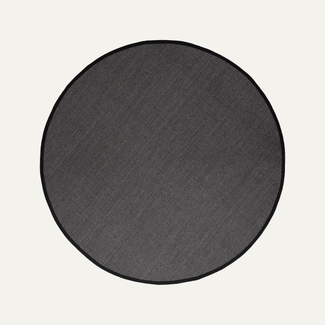 Black round rug d250cm Jenny made of sisal