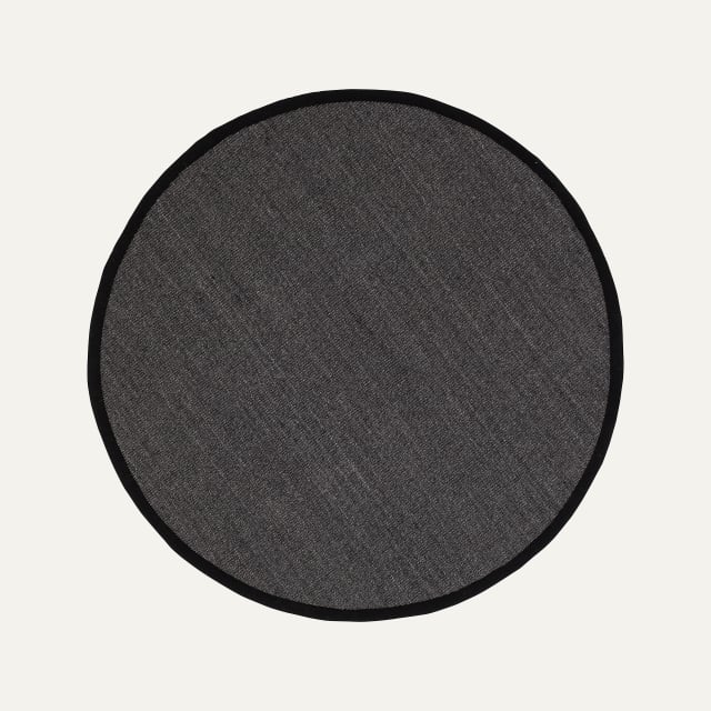 Black round rug d150cm Jenny made of sisal