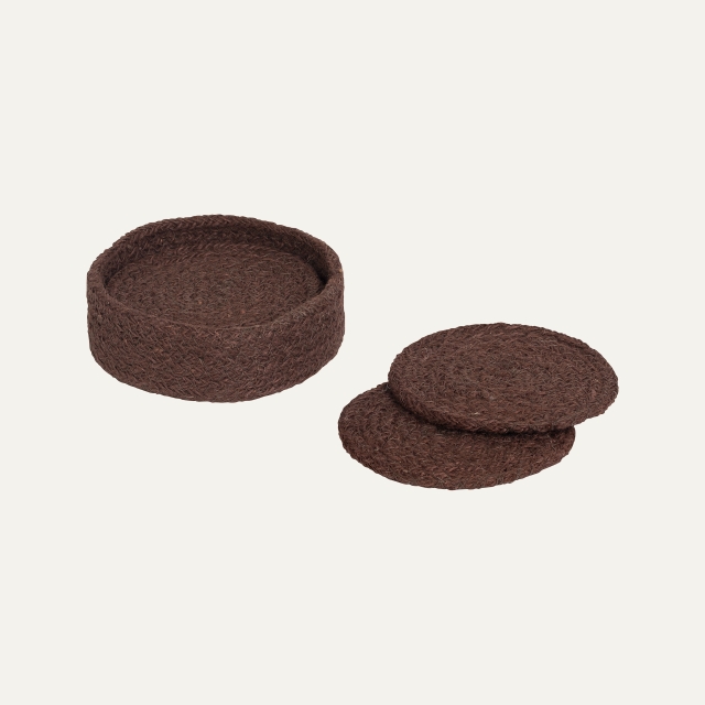 Brown coasters Ella, made of jute