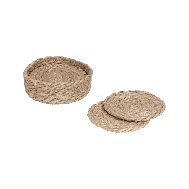 Natural grey coaster Elin, made of twisted jute 