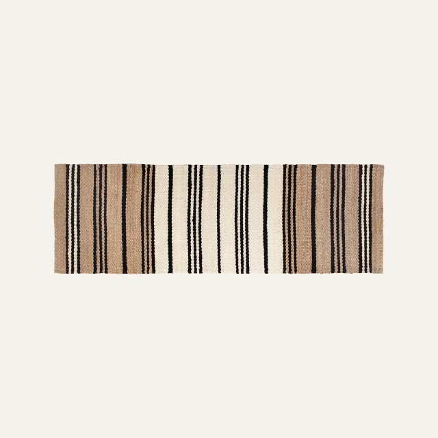 Striped long rug Elin, of jute