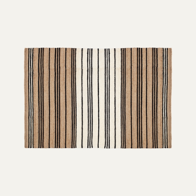 Striped large rug Elin, of jute