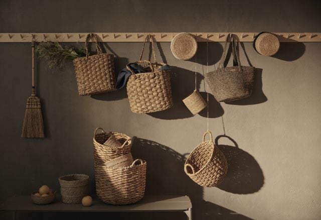 Round basket set of 2 Lily, in twisted water hyacinth