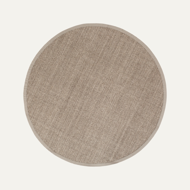 Natural grey round rug with border d250cm Jenny made of sisal